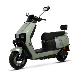An electric scooter designed for efficient city travel, featuring a sleek appearance, comfortable seat, and advanced battery technology for sustainable transportation solutions.