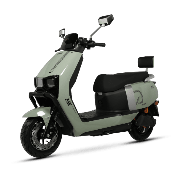An electric scooter designed for efficient city travel, featuring a sleek appearance, comfortable seat, and advanced battery technology for sustainable transportation solutions.