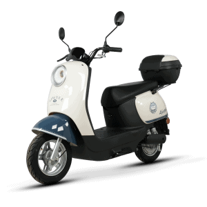 Electric scooter for urban commuting, featuring a sleek look, comfortable seat, and practical storage options, ideal for eco-friendly transportation and daily travel needs.