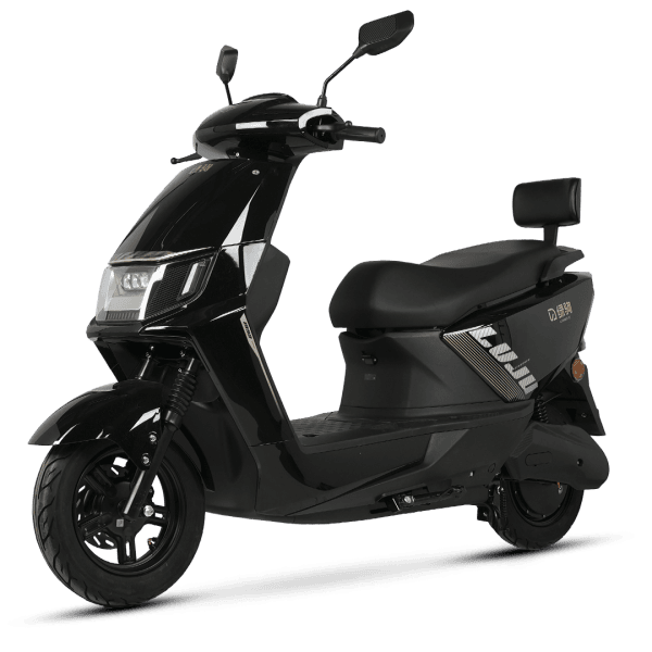 Electric scooter designed for adventure enthusiasts, featuring a sleek black finish and modern design. Perfect for urban commuting and outdoor exploration, compatible with WooCommerce apps for seamles.