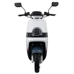 Electric scooter with digital display and modern design for urban commuting. Perfect for eco-friendly transportation, featuring a sleek look, advanced features, and easy handling for city riders.