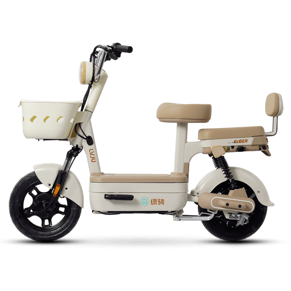 Modern electric bike designed for urban commuting and delivery, featuring a front basket, comfortable seat, and durable frame for efficient city transportation.