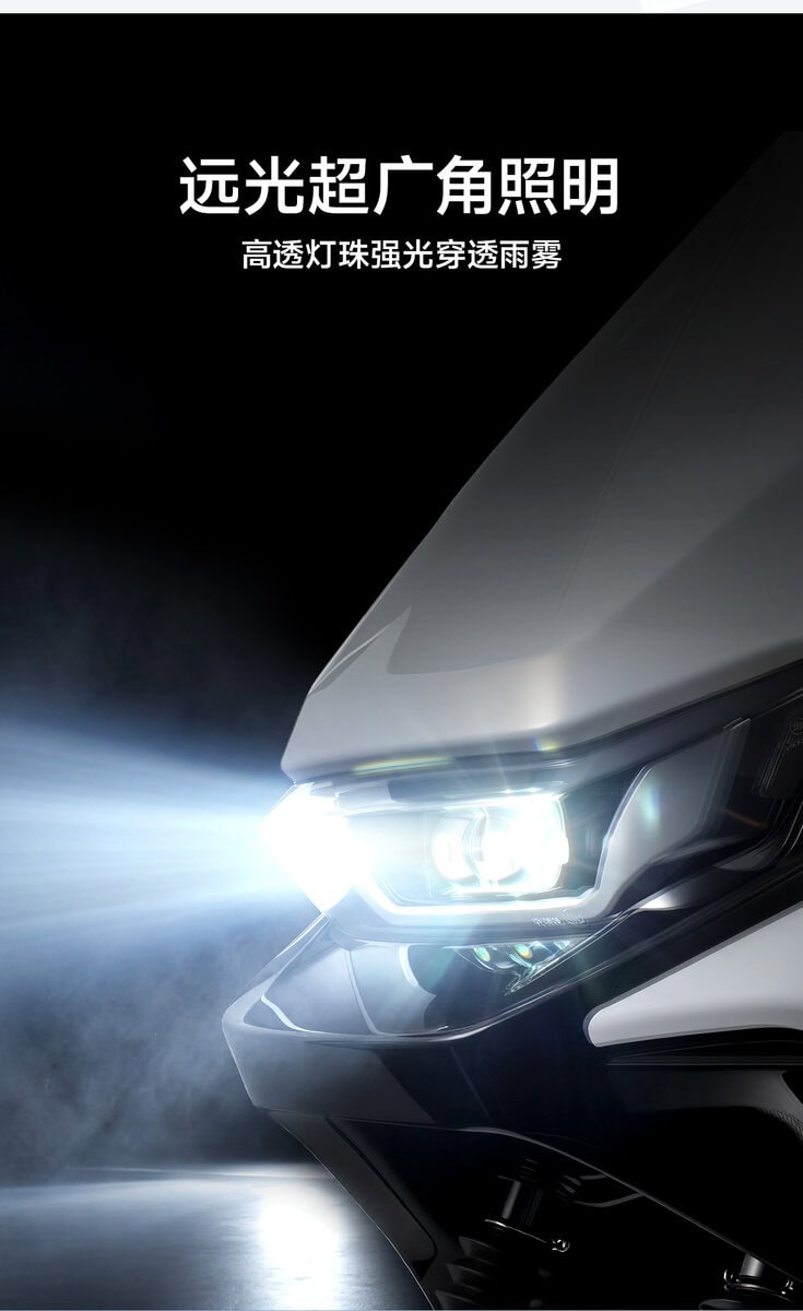 Advanced motorcycle headlight with powerful LED beams for enhanced visibility and safety during night riding, suitable for various motorcycle models.