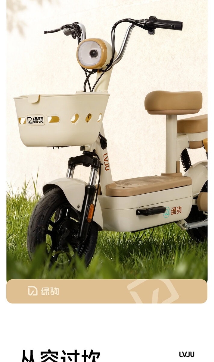 Modern electric bike featuring a front basket, comfortable seat, and sturdy frame, ideal for city commuting and eco-friendly transportation.