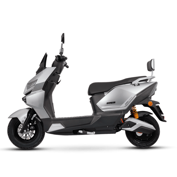 An electric scooter designed for efficient city commuting, featuring a sleek modern look, comfortable seating, and advanced battery technology for long-range travel.