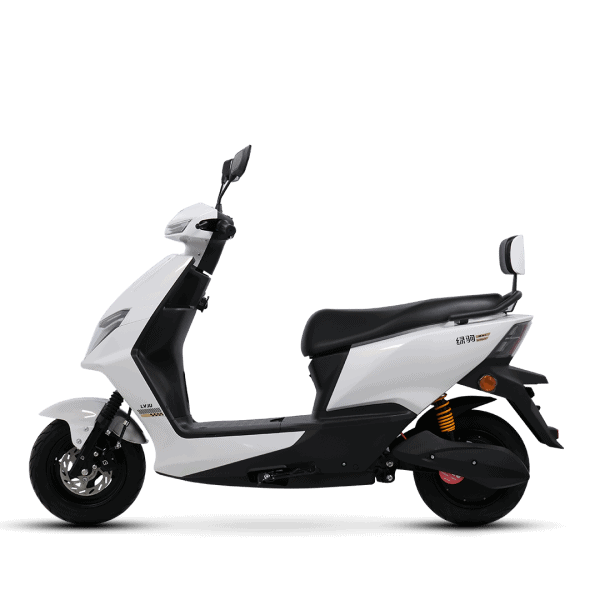 Electric scooter designed for city travel, featuring a sleek white body, comfortable seat, and advanced battery technology for efficient, eco-friendly transportation.
