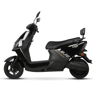 Modern black electric scooter ideal for urban commuting and outdoor adventures, featuring sleek design, comfortable seat, and advanced battery technology.