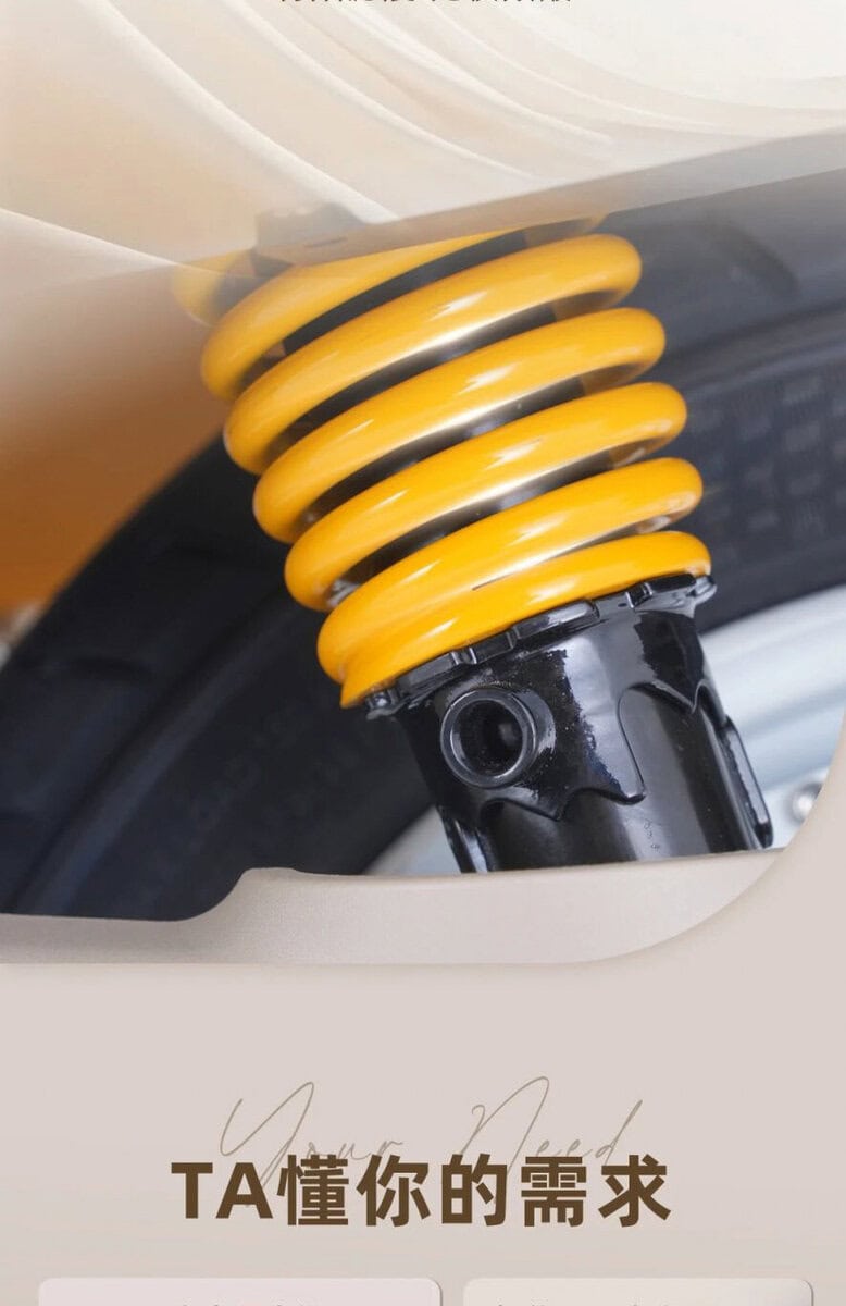 High-quality yellow motorcycle shock absorber for enhanced ride comfort and stability. Designed for durability and performance, ideal for motorcycle enthusiasts seeking reliable suspension components.