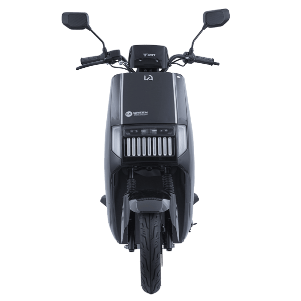 High-quality image of an electric scooter designed for eco-friendly urban transportation, featuring sleek lines, digital display, and comfortable handlebars.