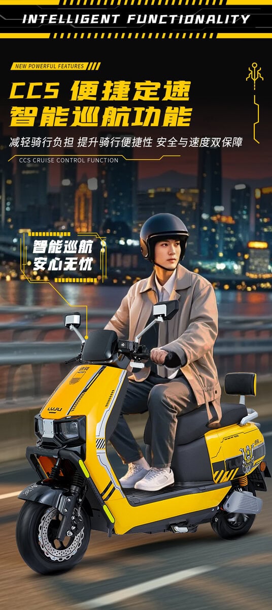 Electric scooter featuring CCS control for enhanced safety and smart navigation, ideal for urban commuting. Designed for efficiency, convenience, and modern mobility solutions.