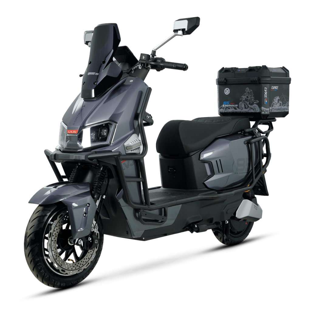 Electric scooter with storage box, ideal for city commuting and eco-friendly transportation. Features modern design, durable build, and enhanced comfort for daily travel needs.