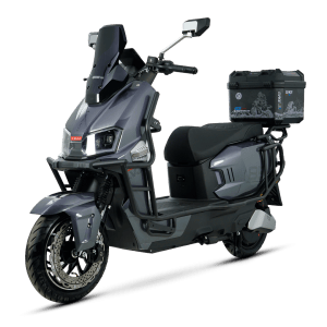 Electric scooter with storage box, ideal for city commuting and eco-friendly transportation. Features modern design, durable build, and enhanced comfort for daily travel needs.